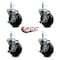 Service Caster 4'' Hard Rubber Wheel Swivel 7/16'' Grip Ring Stem Caster Set with Brake, 4PK SCC-GR20S414-HRS-TLB-716138-4 - alternate 3